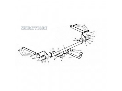 Фаркоп на Ford Focus II хэтчбек 2004-2011гг. от Leader Plus Фаркоп на Ford Focus II хэтчбек 2004-2011гг.